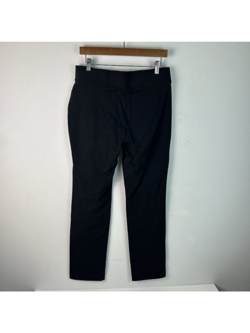 LANDS' END Starfish Slim Leg PANTS Womens ( SIZE M ) Black Mid Rise Pull On Knit - Picture 3 of 12